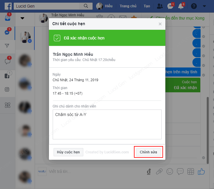 How to make appointment on Facebook page