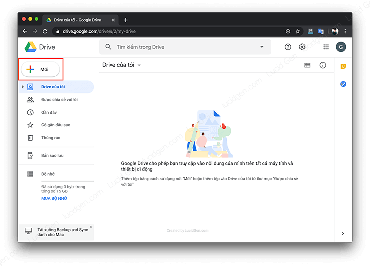 Click the New plus sign in the upper left corner of the Google Drive page (Google Drive instructions and how to share files on Google Drive)