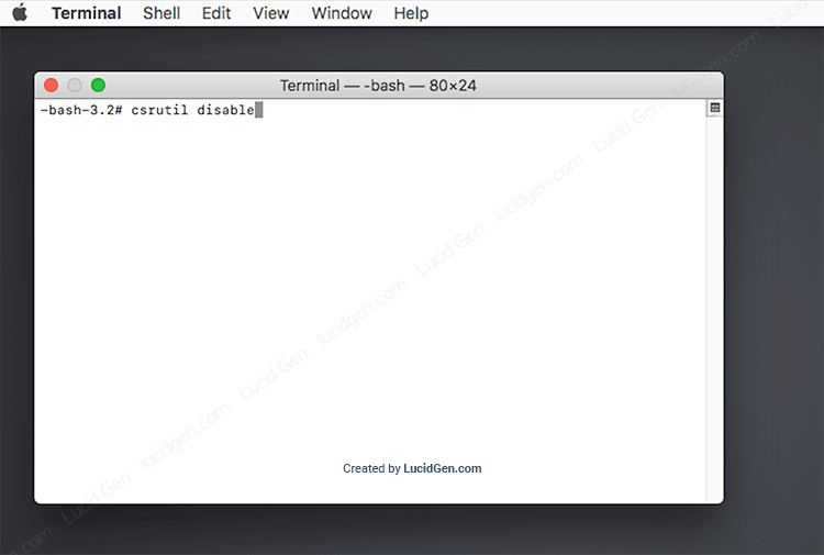 Nhập lệnh yêu cầu tắt System Integrity Protection (SIP) trên Mac