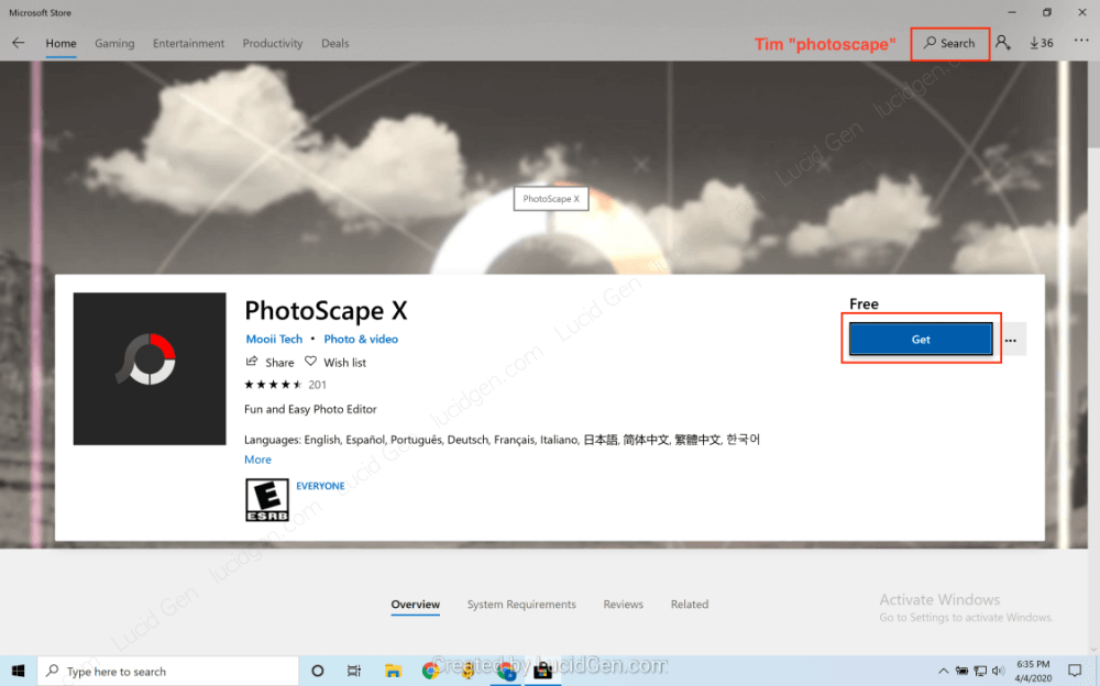 Cài đặt PhotoScape cho Windows