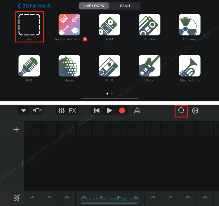 How to set ringtone on iPhone without iTunes and computer - Open the GarageBand app to create a new song. You click on the icon that looks like the letter O