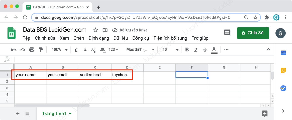 Đã kết nối Contact Form 7 với Google Sheet để lấy dữ liệu từ Contact Form 7