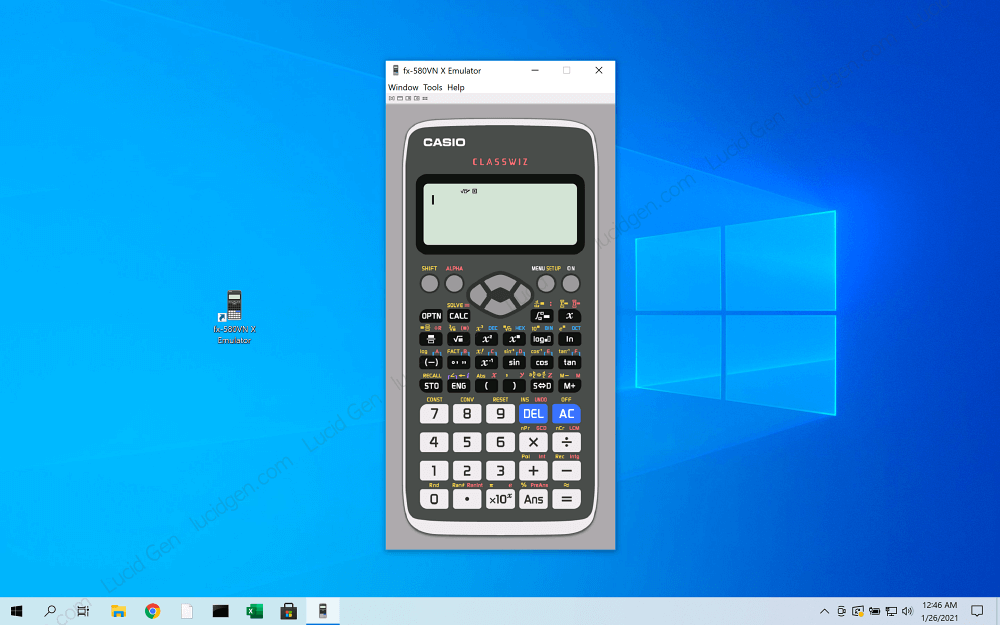 Giả lập máy tính Casio Fx-580VN Plus cho PC Windows thành công