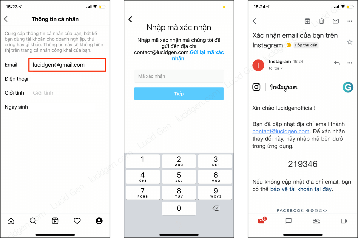 Change your Instagram account's email