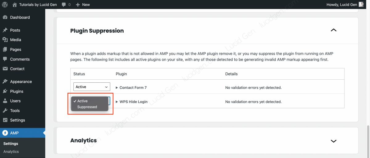 Loại bỏ các plugin không tương thích với AMP cho WordPress