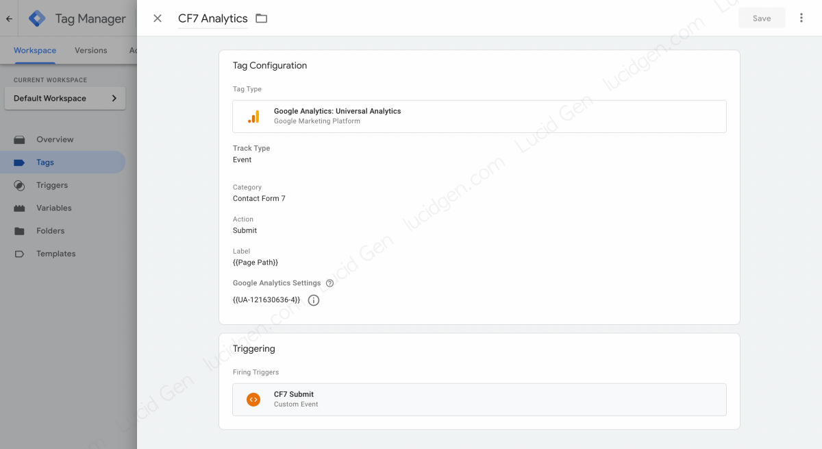 Create a Contact Form 7 tracking tag with Google Analytics Universal
