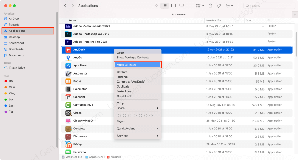 How to Uninstall Apps on Mac in Applications folder