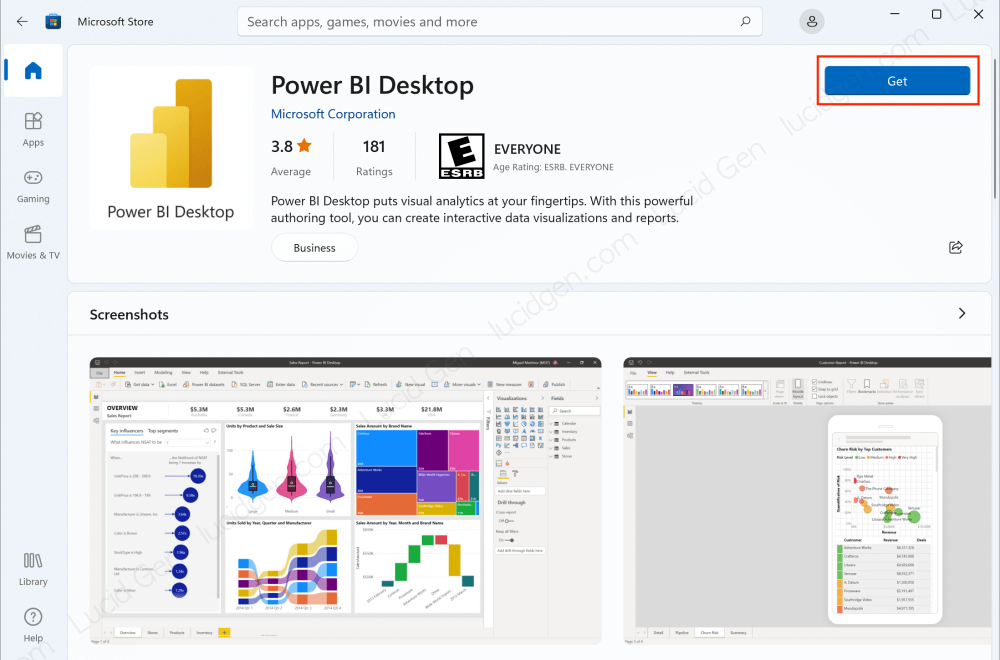 Tải Power BI Desktop bằng Microsoft Store